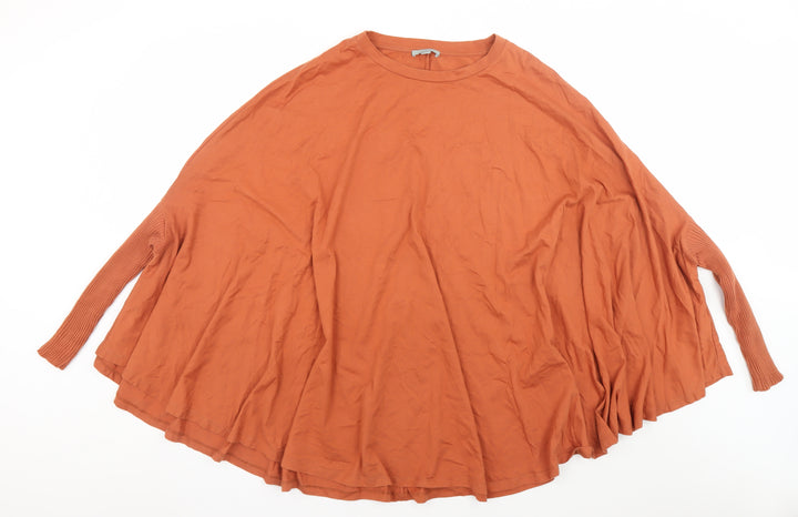 COS Women Brown Cotton Relaxed Tunic Blouse Size 12