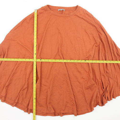 COS Women Brown Cotton Relaxed Tunic Blouse Size 12