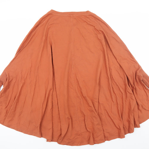 COS Women Brown Cotton Relaxed Tunic Blouse Size 12