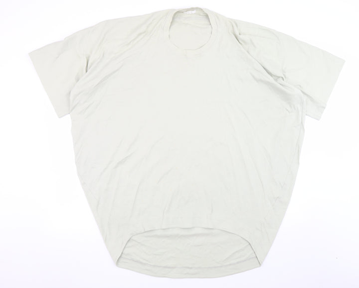 COS Men's Beige Cotton Relaxed Fit Crew Neck T-Shirt Size L
