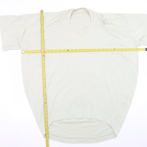 COS Men's Beige Cotton Relaxed Fit Crew Neck T-Shirt Size L