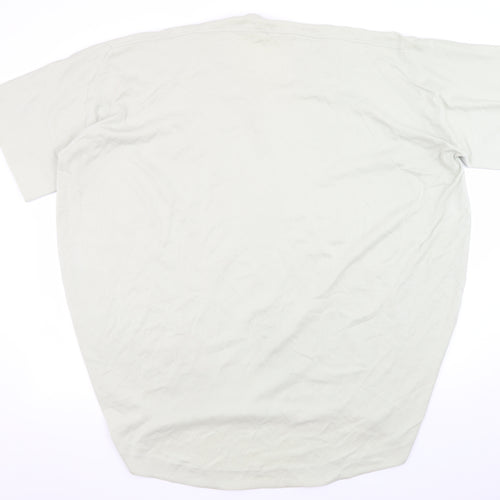 COS Men's Beige Cotton Relaxed Fit Crew Neck T-Shirt Size L