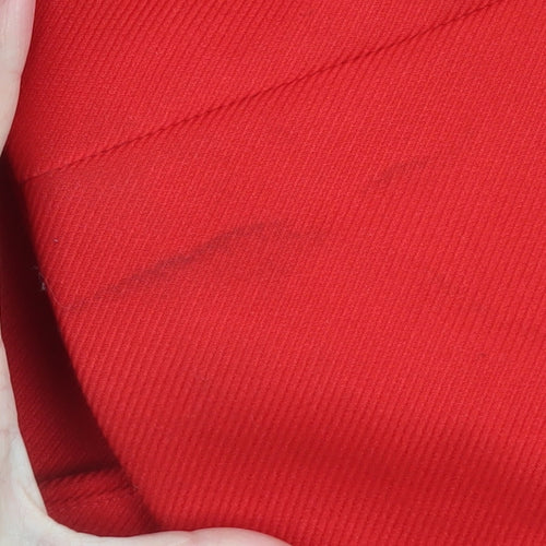 Zara Women Red Wool Blend Mid-Length Overcoat Size 12