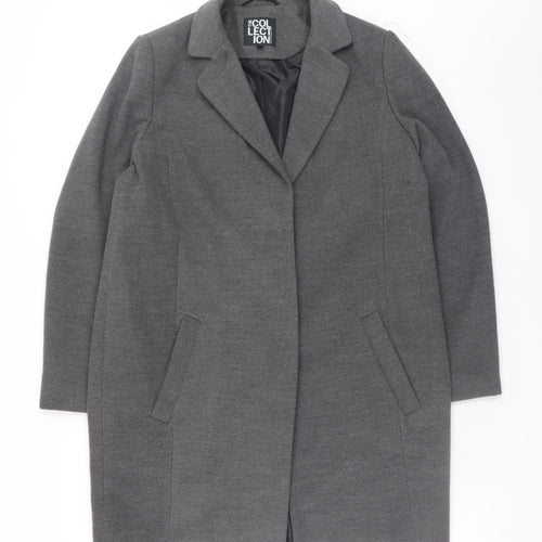 Debenhams The Collection Women's Grey Long Coat Size 12 Lined Classic Style