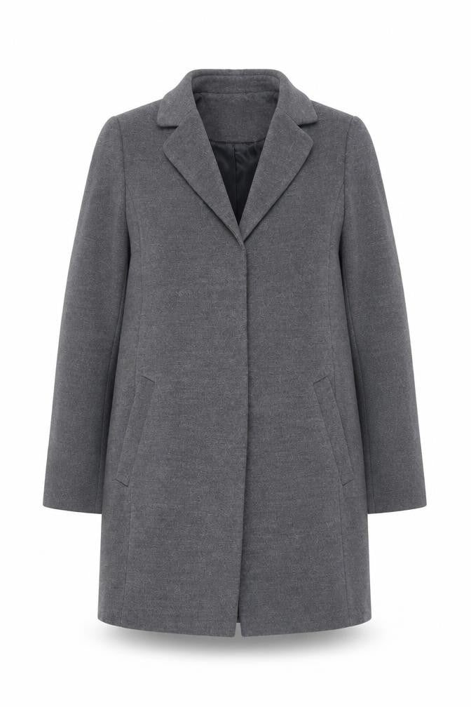 Debenhams The Collection Women's Grey Long Coat Size 12 Lined Classic Style