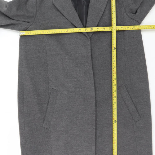 Debenhams The Collection Women's Grey Long Coat Size 12 Lined Classic Style