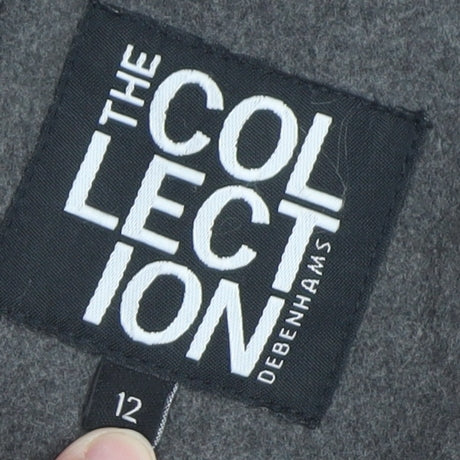 Debenhams The Collection Women's Grey Long Coat Size 12 Lined Classic Style