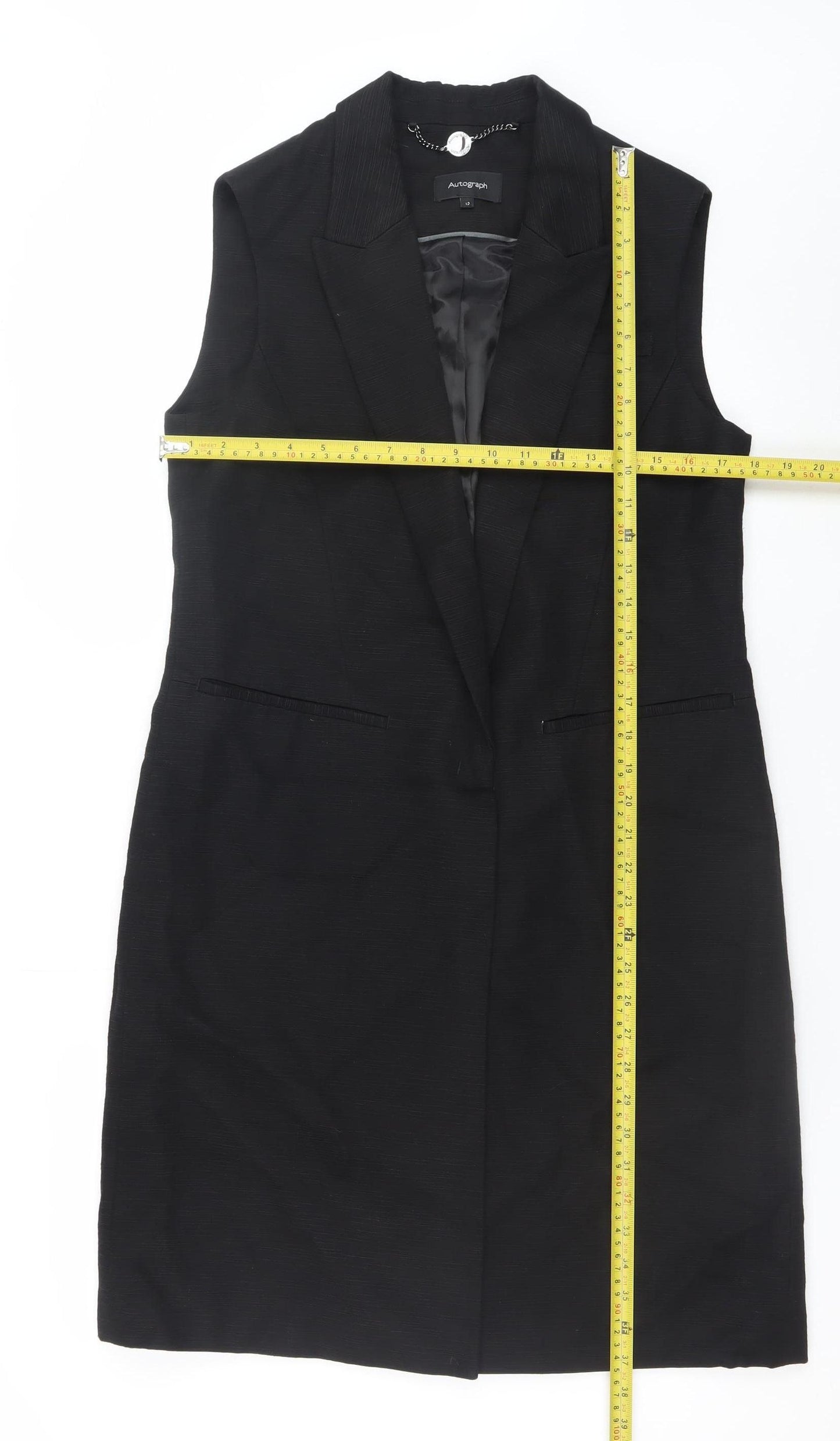 Marks and Spencer Women Black Size 12 Sleeveless Shift Dress