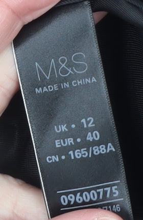 Marks and Spencer Women Black Size 12 Sleeveless Shift Dress