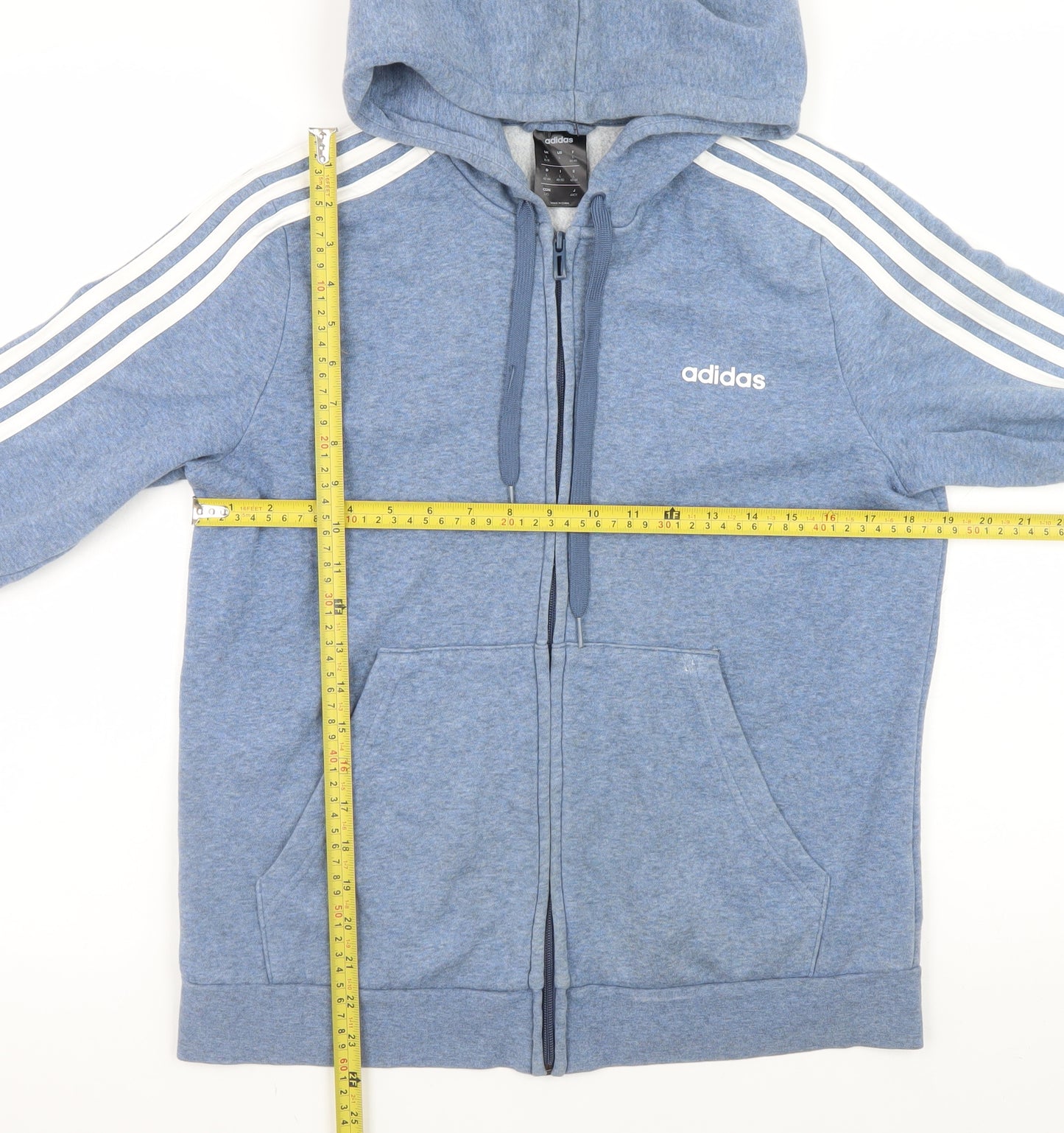 adidas Men's Blue Full Zip Hoodie Size L Sportswear