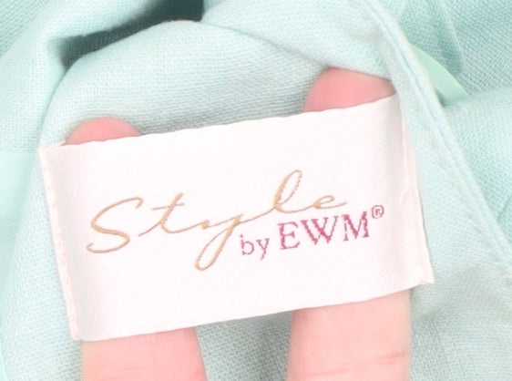 Style by EWM Womens Green Linen Blend Blazer Jacket Size 18