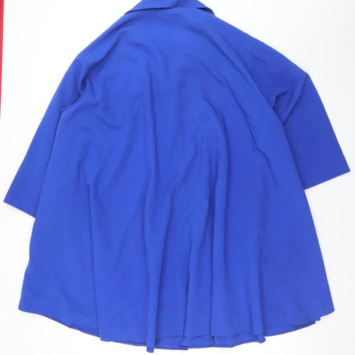 Caprice Women's Blue Silk Vintage 3/4 Sleeve Button Jacket Size 14
