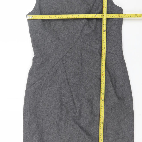 Great Plains Women's Grey Wool Blend Sleeveless Sheath Work Dress M