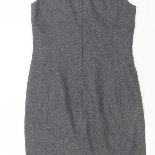 Great Plains Women's Grey Wool Blend Sleeveless Sheath Work Dress M