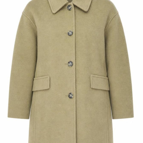 Marks and Spencer Women’s Beige Wool-Look Mid-Length Coat Size 14