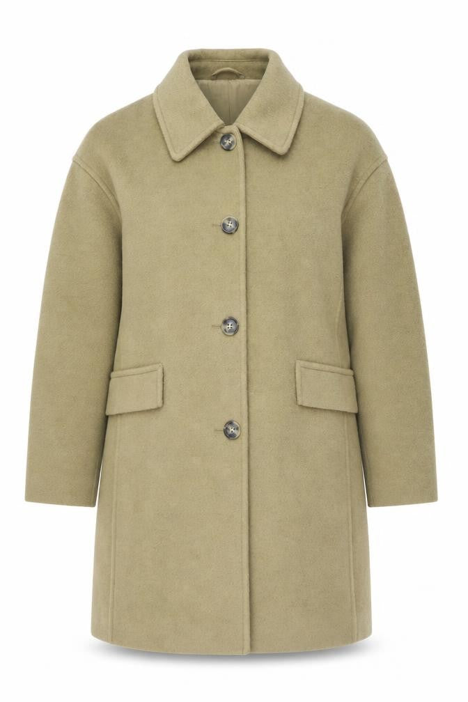 Marks and Spencer Women’s Beige Wool-Look Mid-Length Coat Size 14