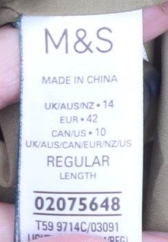 Marks and Spencer Women’s Beige Wool-Look Mid-Length Coat Size 14