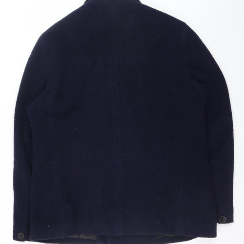 Rohan Women's Blue Wool Pea Coat L Lined Button Classic Winter
