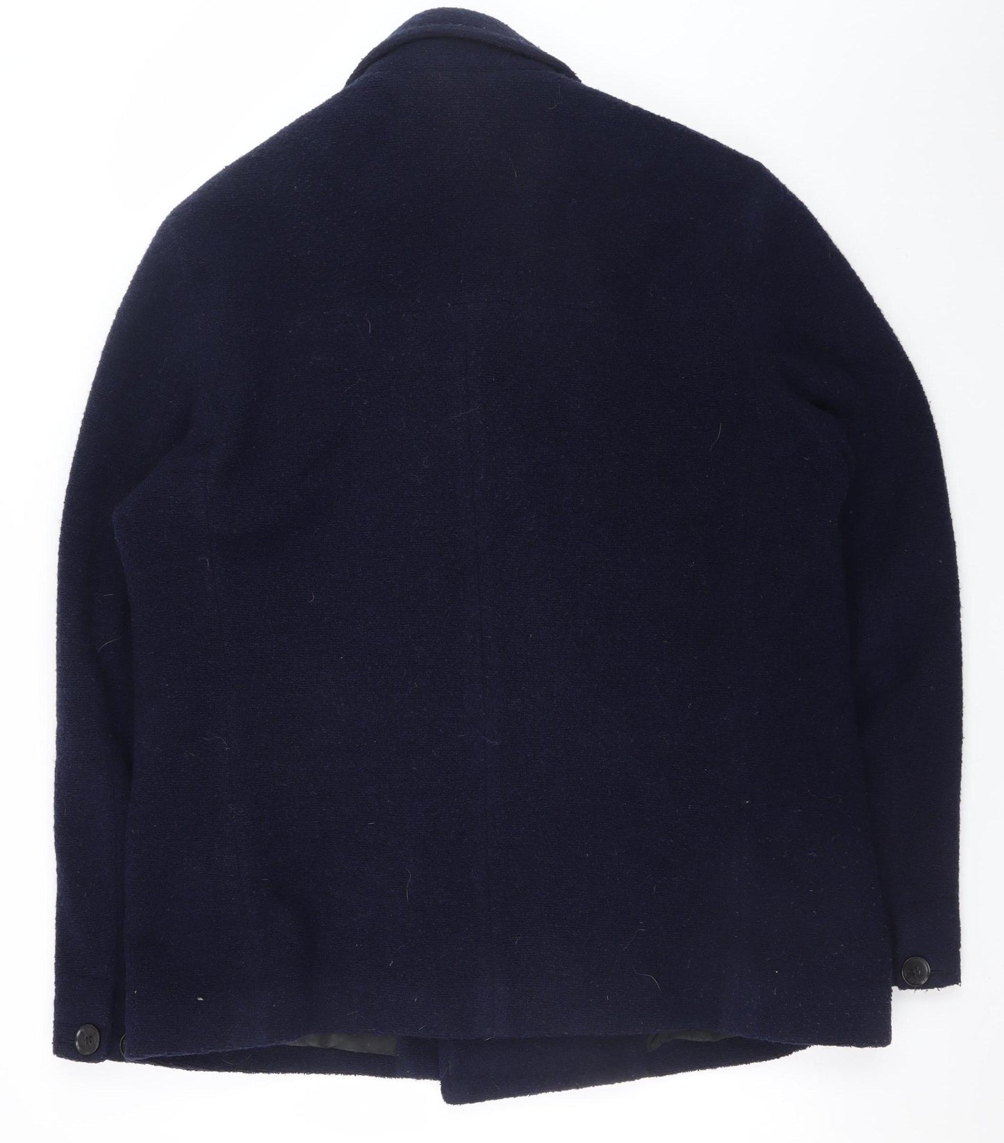 Rohan Women's Blue Wool Pea Coat L Lined Button Classic Winter