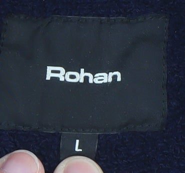 Rohan Women's Blue Wool Pea Coat L Lined Button Classic Winter