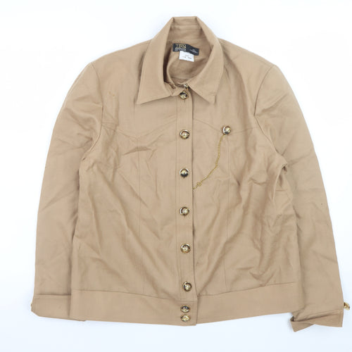 Riddella Girls Beige Wool Button-Up Jacket Size 14 Classic Style