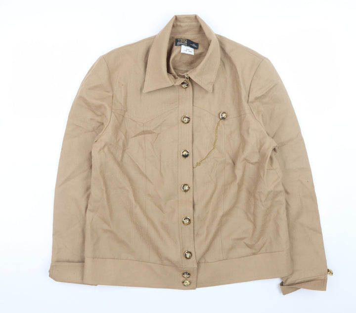 Riddella Girls Beige Wool Button-Up Jacket Size 14 Classic Style