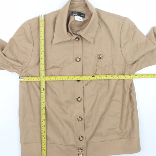 Riddella Girls Beige Wool Button-Up Jacket Size 14 Classic Style