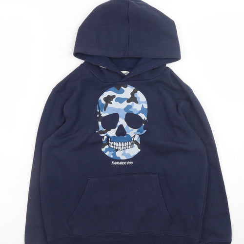 Kangaroo Poo Boys Blue Camouflage Skull Pullover Hoodie 9-10 Years