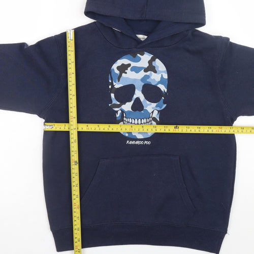 Kangaroo Poo Boys Blue Camouflage Skull Pullover Hoodie 9-10 Years