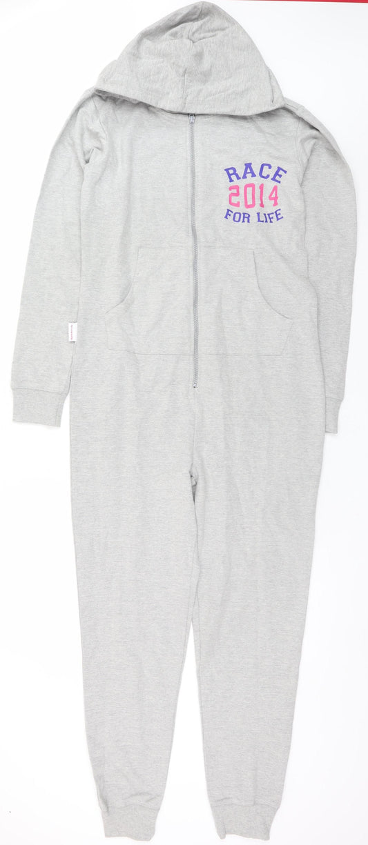 Race for Life Women’s Grey Hooded One Piece S Zip Lounge Wear