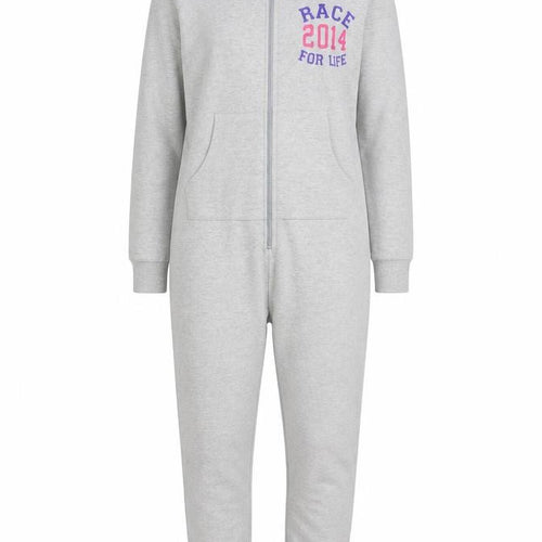 Race for Life Women’s Grey Hooded One Piece S Zip Lounge Wear
