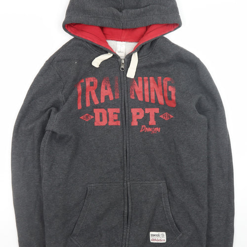 Domyos Men's Grey Full Zip Hoodie M Training Dept Athletic Sweatshirt