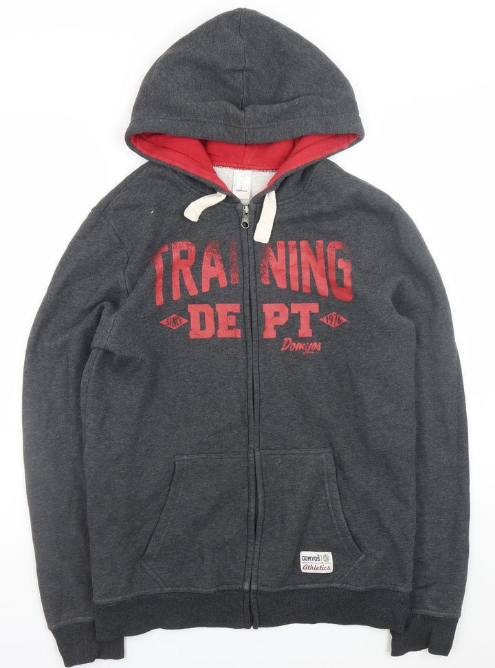 Domyos Men's Grey Full Zip Hoodie M Training Dept Athletic Sweatshirt