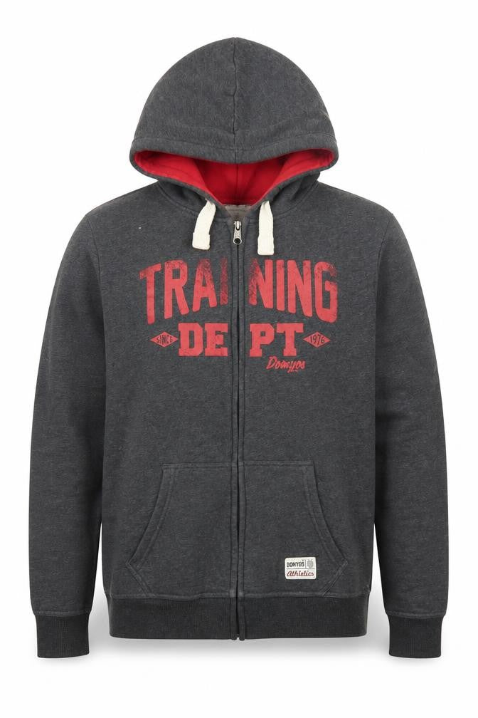 Domyos Men's Grey Full Zip Hoodie M Training Dept Athletic Sweatshirt