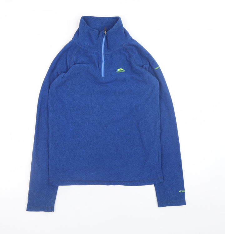 Trespass Boys Blue 11-12 Years Fleece 1/4 Zip Pullover Sweatshirt