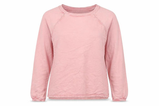 Front view of Next Women Pink Lace Back Pullover Sweatshirt, size 12, Cotton