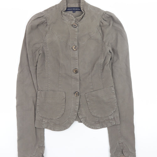 French Connection Women's Brown Cotton Blazer Size 6 Slim Fit
