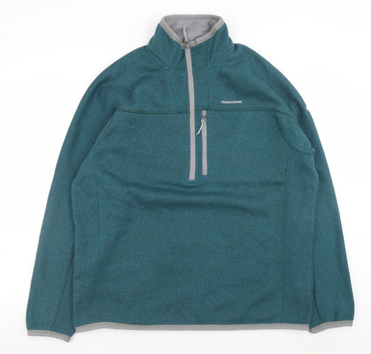 Craghoppers Men's Green XL Fleece 1/2 Zip Outdoor Sweatshirt