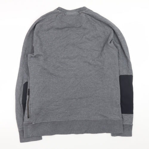 Nike Men's Grey Pullover Sweatshirt M Regular Fit Crew Neck Sports