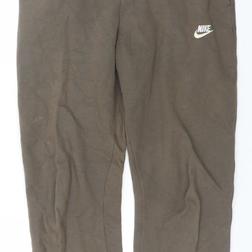 Nike Men's Brown Jogger Sweatpants Size M Elastic Waist Tapered Fit