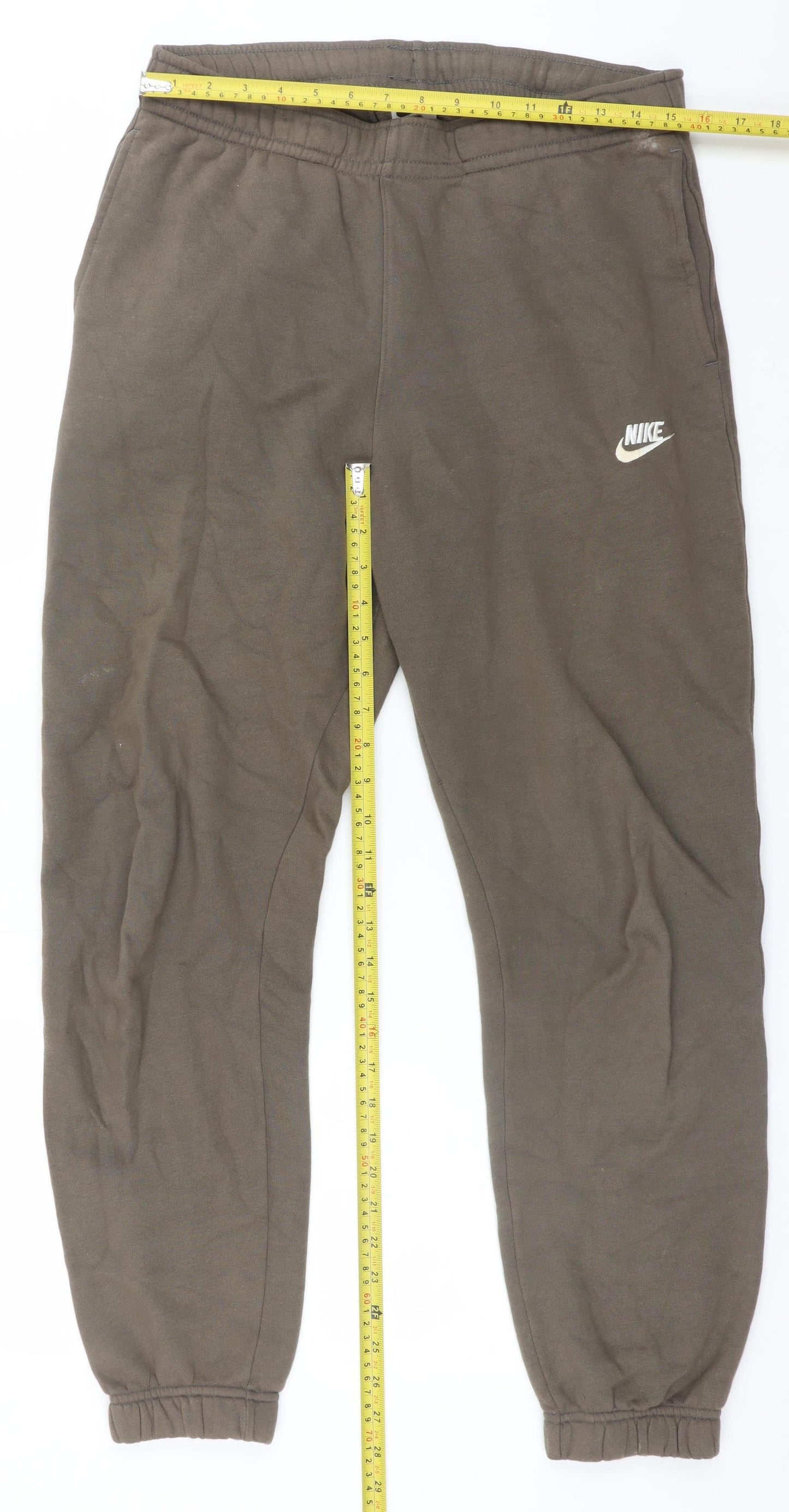 Nike Men's Brown Jogger Sweatpants Size M Elastic Waist Tapered Fit