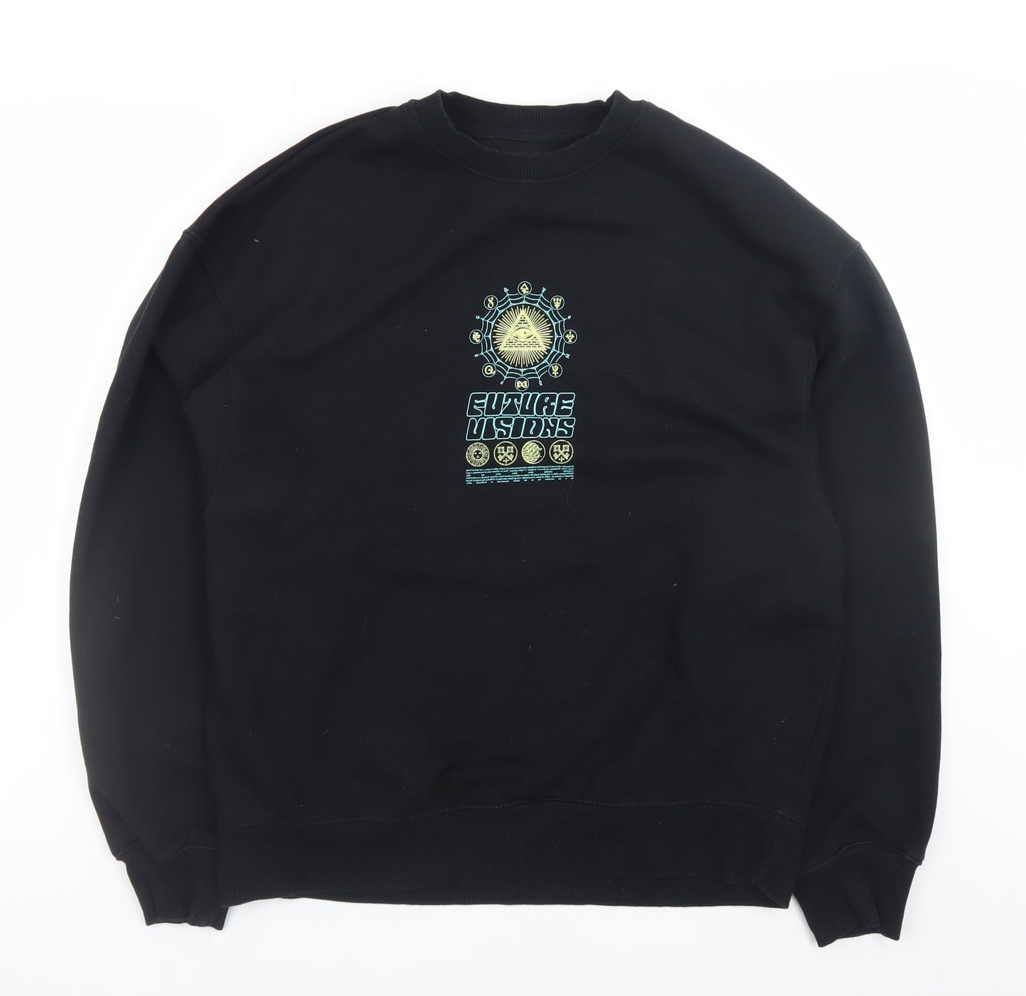 River Island Men's Black Graphic Pullover Sweatshirt Size S