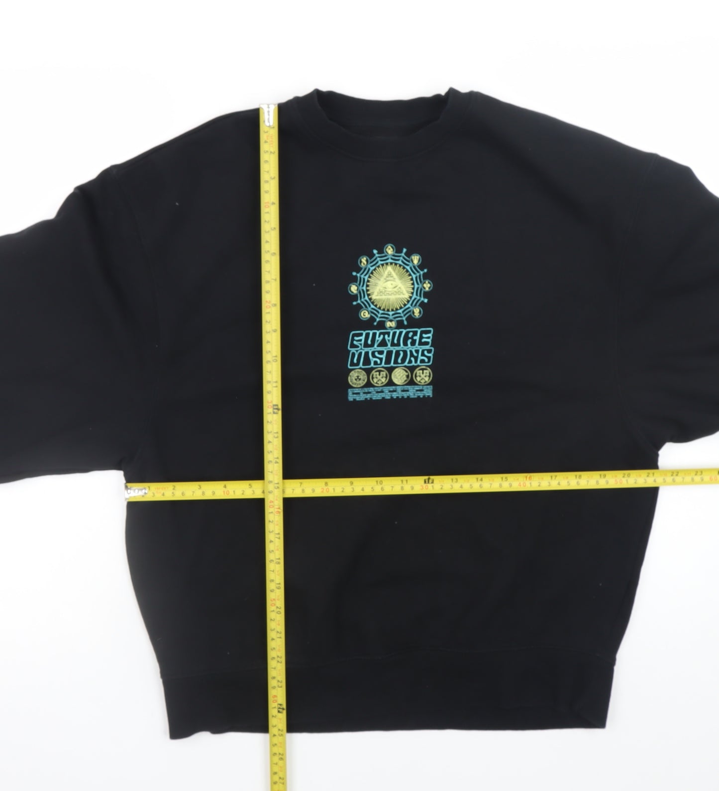 River Island Men's Black Graphic Pullover Sweatshirt Size S