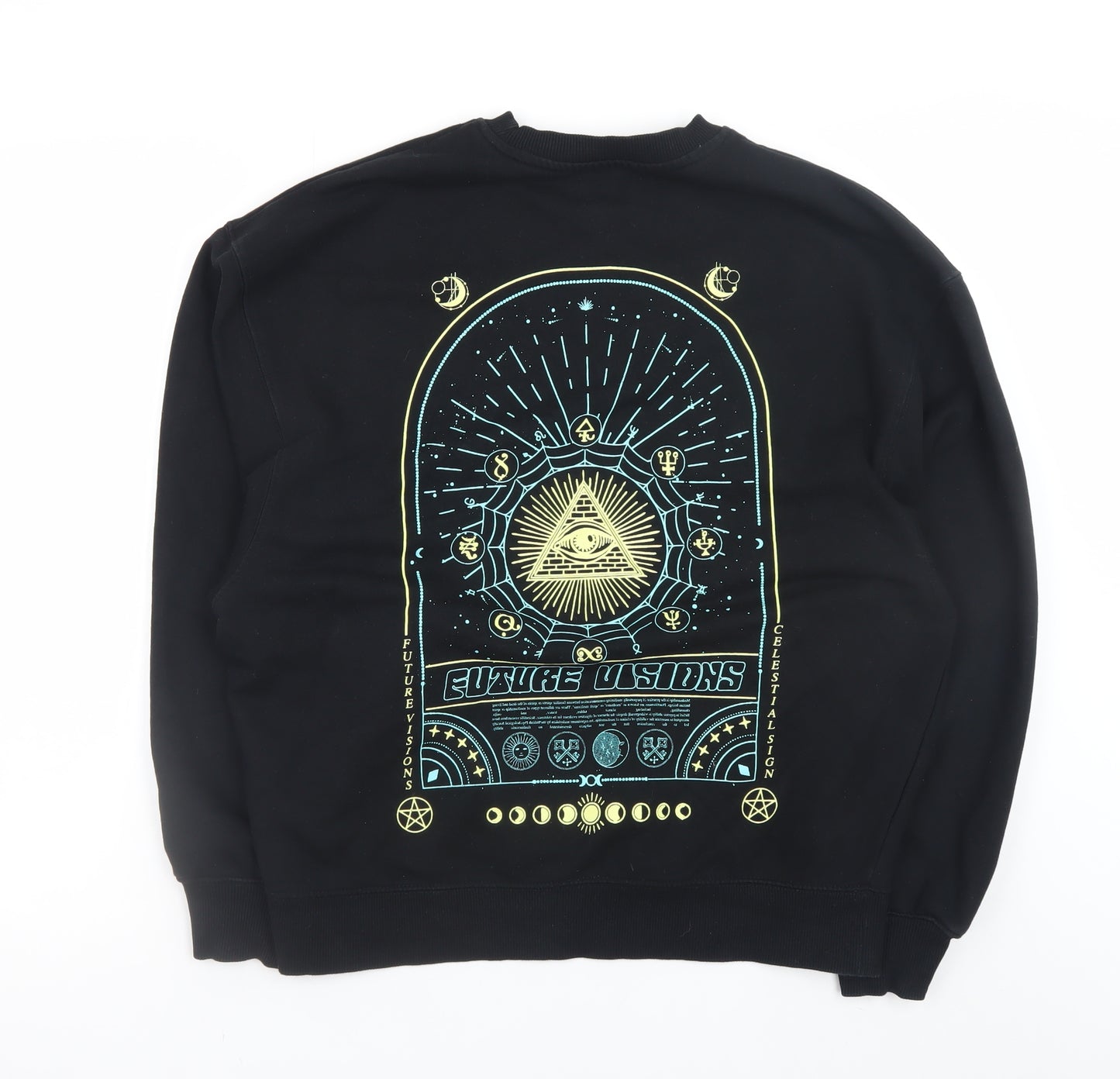 River Island Men's Black Graphic Pullover Sweatshirt Size S
