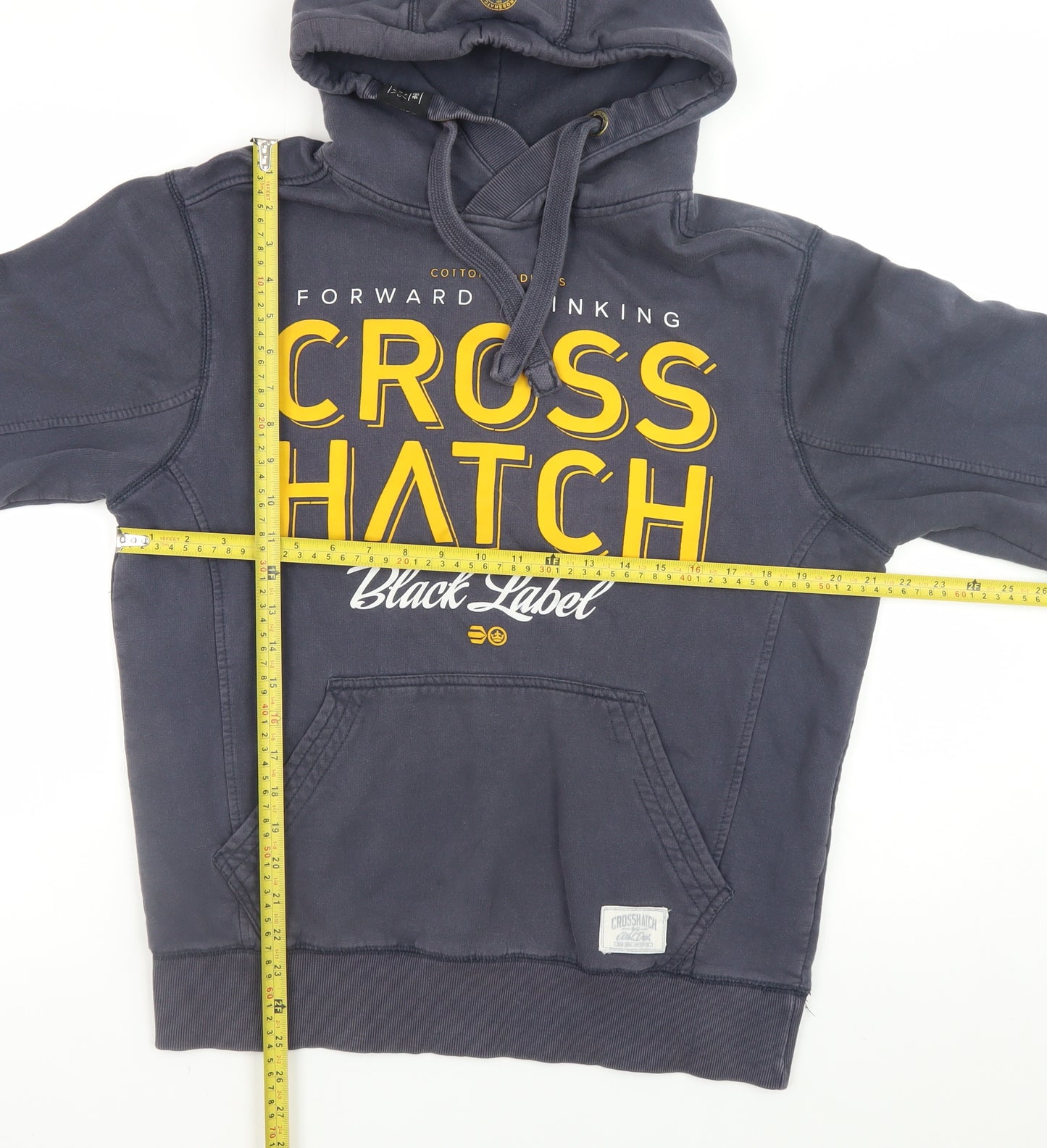 Crosshatch Men’s Blue Pullover Hoodie Medium Graphic Print