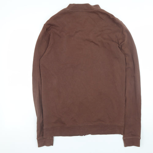 ONLY & SONS Men's Brown Cotton Bomber Jacket M Casual Zip-Up