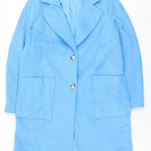 Marks and Spencer Women’s Blue Coat Size 12 Classic Mid-Length Overcoat