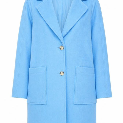Marks and Spencer Women’s Blue Coat Size 12 Classic Mid-Length Overcoat