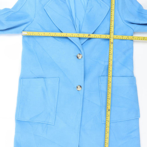 Marks and Spencer Women’s Blue Coat Size 12 Classic Mid-Length Overcoat