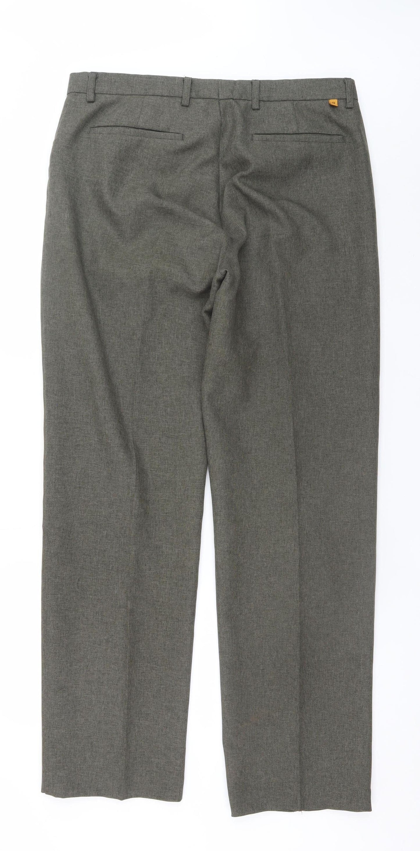 Farah Men's Grey 36W 33L Regular Fit Dress Pants